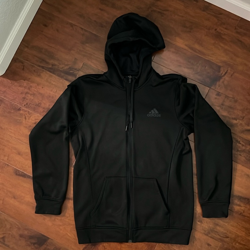 Adidas Men’s Black Full Zip Climawarm Sweatshirt with Hood EUC - Size Small